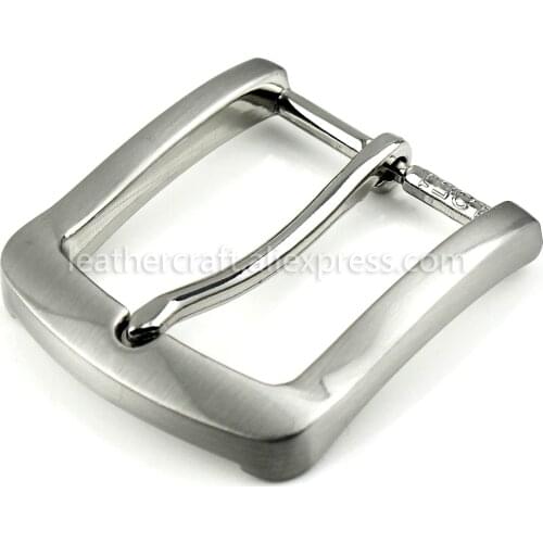 1x 35mm Silver Belt Buckle Metal Brushed Men Women End Bar Single Pin Belt Half Buckle for Leather Craft Strap Belt