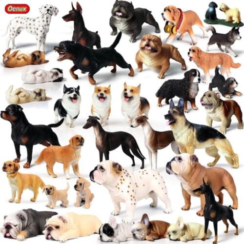 Simulation Dog Model Toys bulldog doberman pinscher husky corgi Shiba inu Educational Collection Figure Toy For Children Gifts