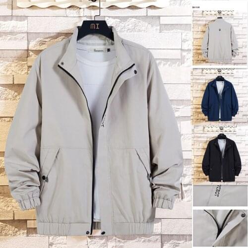 2021 Spring/Autumn Mens Safari Style Jacket Trend Jacket Mens Solid Color Casual Letter Sports Bomber Jacket Mens Clothing