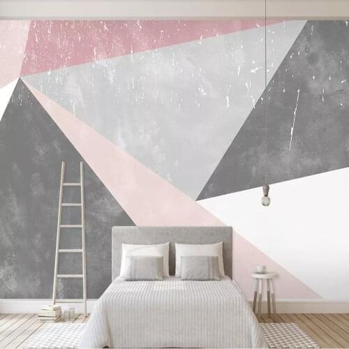 Milofi custom 3D wallpaper mural Nordic simple abstract line color block background wall living room bedroom decoration painting