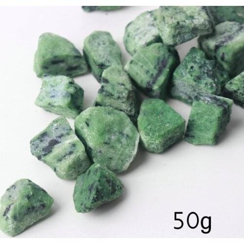 50g Natural Rough Green Epidote Gemstone Irregular Specimen Decoration