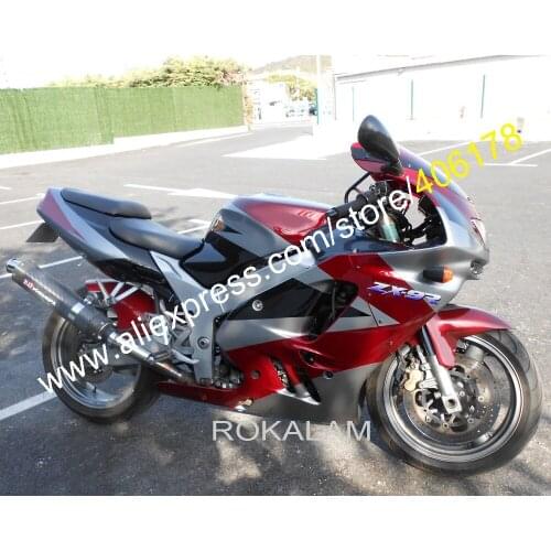 Wholesale ZX 9R ZX-9R 94-97 ABS Fairing Kit For Kawasaki ZX9R 1994-1997 Dark Gray & Red Motorcycle Fairings
