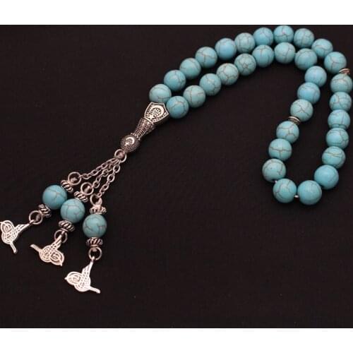 Ottoman Turkish Prayer 33 blue beads tasbih bracelets muslim Tasbih Rosary