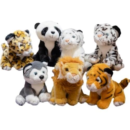1 Pcs 20cm Cute Simulation Forest Animals Tiger Lion Panda Leopard Plush Toys Soft High Quality Stuffed Dolls Pillow Kids Gift