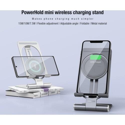 Wireless charging stand For Samsung S21 Ultra /Plus /iphone 12 Pro Max NILLKIN Rechargeable Tablet Desktop Aluminum alloy Holder