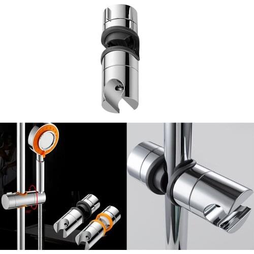 Hand Held Shower Head Holder For 18-25MM Tube Shower Rail Bracket Slider Bar Adjustable Sprayer Holder Shower Rod Replacement