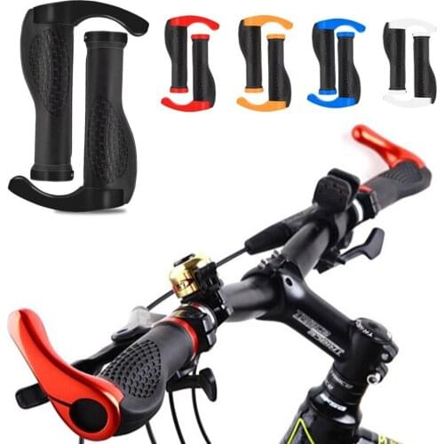 Human Meat Ball Mountain Bike Lock Engineering Handle Set Ox Horn Sub Handle Aluminum Alloy+rubber Bicycle Components & Parts