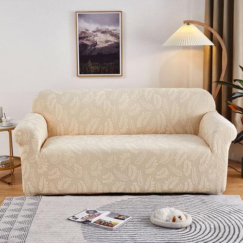 Svetanya Jacquard Thick Sofa Cover Solid Color Slipcovers Spandex Stretch Couch Case