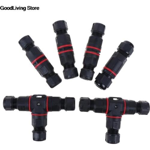 1pcs IP67/IP68 Waterproof connector T Shape 2/3Pin Cable Wire Gland Sleeve connector quick connect waterproof connector