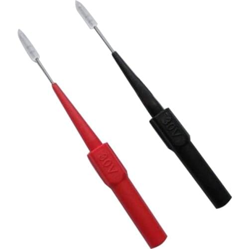 Multimeter Test Pin 0.8mm With 4mm Female Banana Connector Piercing Needle Non-Destructive Test Probe for TL224 2PCS/Set
