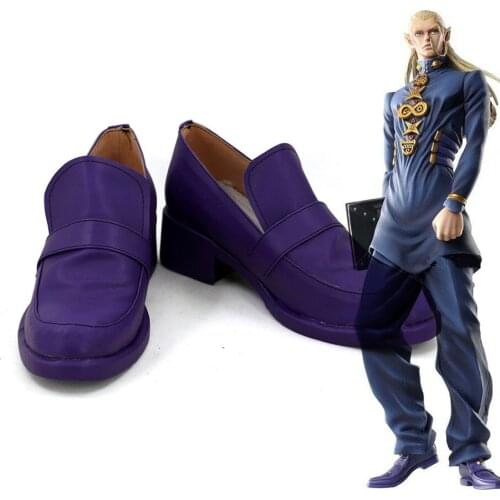 JoJos Bizarre Adventure Mikitaka Hazekura Cosplay Shoes Purple Boots Custom Made
