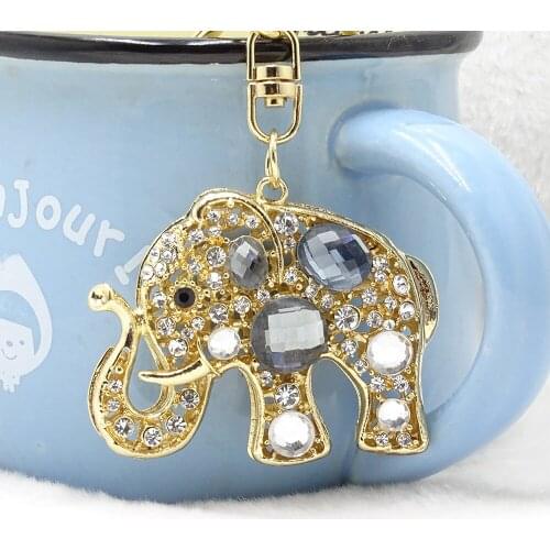 XDPQQ popular keychain lucky animal pendant elephant keychain wallet buckle car pendant gift alloy three-dimensional shape
