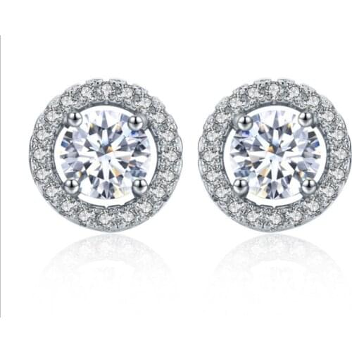 New 2021 Fashion Luxury 925 Sterling Silver Pin 6mm Small Zircon Stud Earing Earrings for women christmas gift korean jewelry