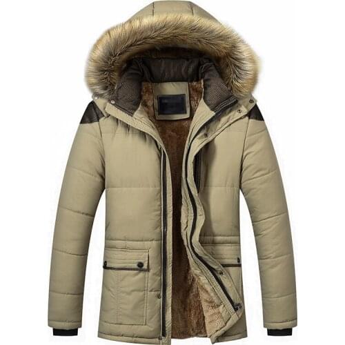 Winter Male Middle-Aged And Young People Fatten Up Medium And Long Style Plush Thickened Cotton Padded Jacket FatherS Coat