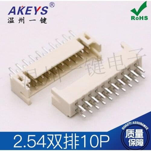 10PCS XHD-20A 2.54 pitch double row 10P Straight needle seat 180 degree straight pin