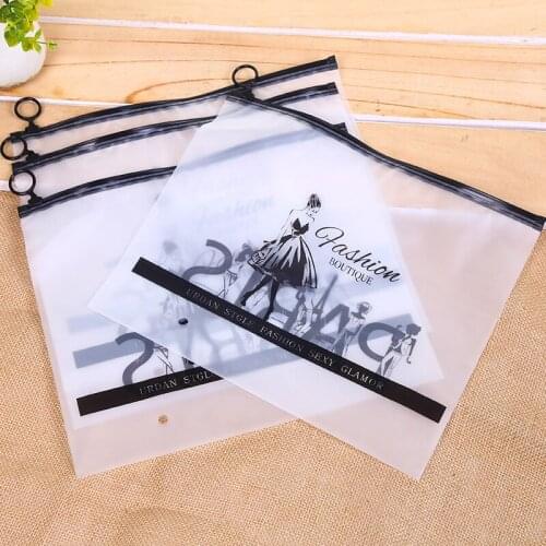 100pcs EVA frosted pants cosmetic socks pull ring bag double-sided matte zipper bags