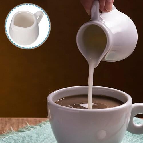 2Pcs White Mini Milk Jug Cafe Barista Espresso Coffee Maker Accessories Coffeeware Afternoon Tea Milk Pitcher Cup with Handle