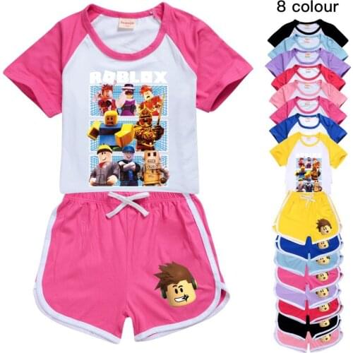 Game Robloxing Clothing Kids Tshirt Shorts Boutique Summer Clothing Set Baby Boys Girls TShirts+shorts Pants 2pcs Sports Suit