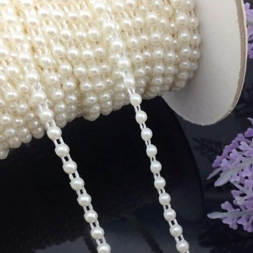 4mm Handmade Semi-cirle Simulated-pearl Plastic Chain beads DIY Accessory