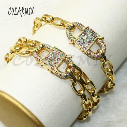 5 pcs Rainbow zircon charm bracelets rainbow crystal charm bracelets crystal fashion jewelry accessories jewelry for women 50685