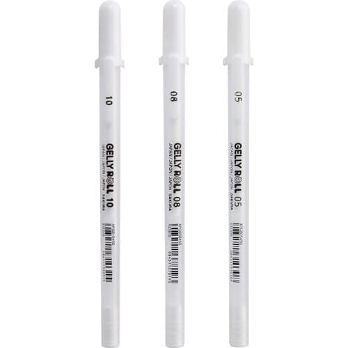 0.5mm 0.8mm 1.0mm Romantic Sakura Sakura Gelly Roll Gel Pen White Color High Light Marke Pen Black Cardboard Art Painting Pen
