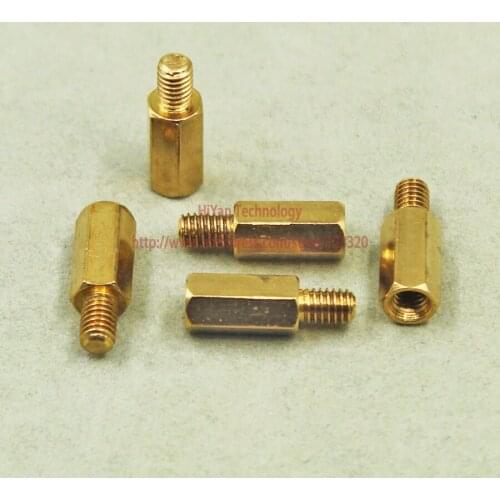 50pcs/lot) Hardware M4 Male 6MM X M4 Female 12MM M4x12+6 MM Brass Standoff Spacer