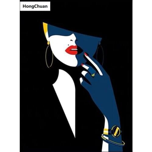 5D DIY fashion girl square/round diamond painting cross stitch needlework home decoration mural mosaic diamond embroidery gift