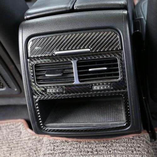 Carbon Fiber Car Accessories Rear Air Condition Outlet Vent Cover Trim For VW Touareg 2011 2012 2013 2014 2015 2016 2017 2018