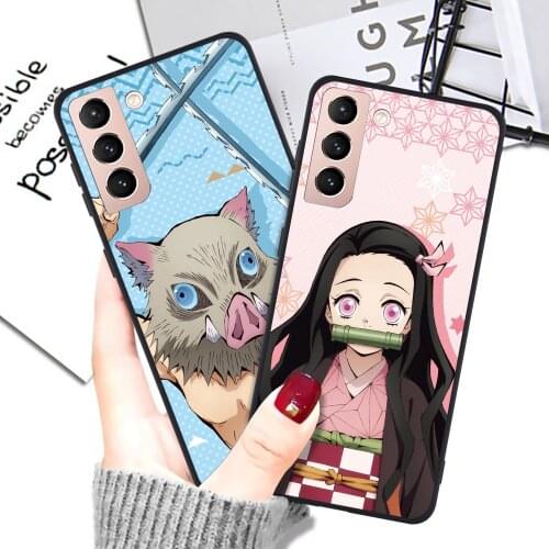 Anime Demon Slayer Case For Samsung Galaxy A50 A51 A70 A71 A21S A22 A31 A32 A40 A52 A72 A82 S20 FE S21 Plus Ultra No Yaiba Cover