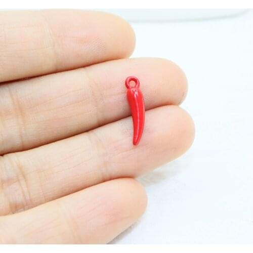 Eruifa 10pcs 14mm Pepper Chili Zinc alloy Jewelry DIY Charms Pendant Necklace, Earring Bracelet 2 Colors