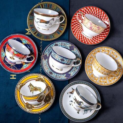 European ceramic cup bone china coffee cup dish set ceramic coffee cup