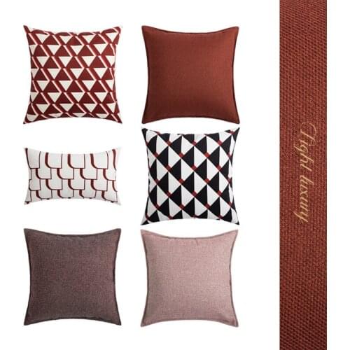 FSISLOVER Geometric Luxury Jacquard Cushion Cover 2021 Waist Pillowcase High Quality Decorative Home Sofa Pillow Cases
