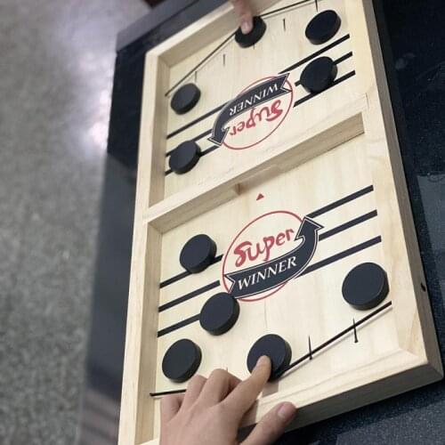 Hockey Fast Sling Puck Game Wooden Board Party Indoor Table Game Adults Child Two-Player Montessori Kid Natural Toys Hot In Sale