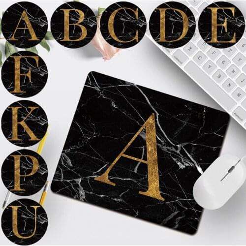 Gaming Mouse Mat 25x21cm Small Portable Waterproof Letter Marble Printing Series Portable Office Computer Accessories Mousepad