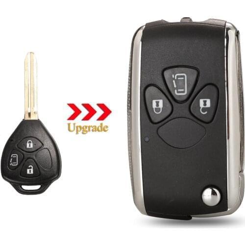 Kutery 10pcs/lot 3/4 Buttons Modified Flip Remote Car key Shell For Toyota Alphard 2005 - 2009 Corolla RAV4 Camry Avlon