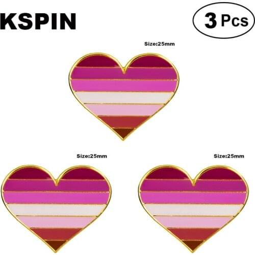 LGBT Rainbow homosexual Lipstick Kiss lip Lesbian Pride Flag Pride Heart Shape Lapel Pin Brooches Pins Flag badge Brooch Badges