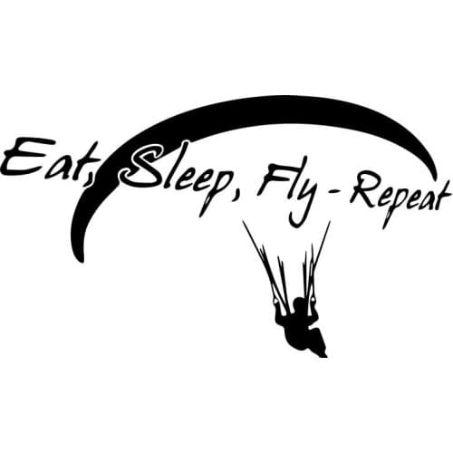 New Personality Car Stickers PARAGLIDING Eat Sleep Fly Repeat Car Decals PVC 16CM*14CM Vinyl Motorcycl
