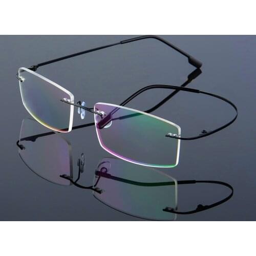 Ultralight TR90 Memory Titanium Rimless Reading Glasses Men&Women Presbyopic Eyeglasses +1.0 +1.5 +2.0 To+3.5 +4.0