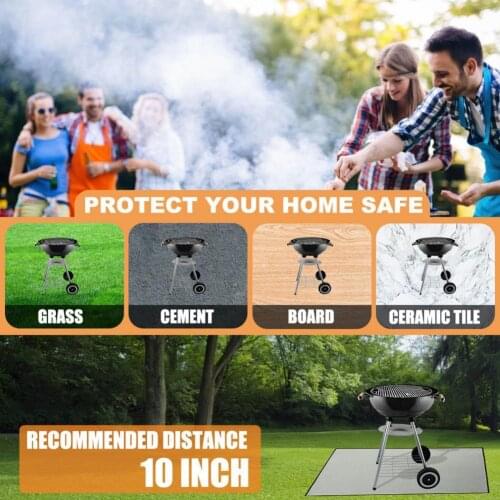 Fireproof Mat Waterproof Heat-Resistant Smooth Camping Outdoor Grill Flame Retardant Blanket for Barbecue Cleaned Kitchen Tools