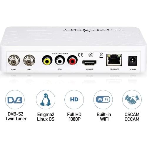 Original James Donkey 2K HD Linux Enigma2 Satellite Receiver Twin DVB-S2 Receiver with 2*DVB-S2 Tuner, HDTV,James Donkey HD DUO