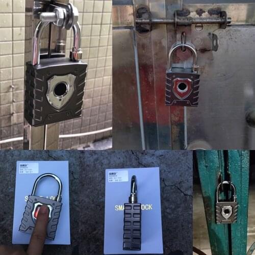 Outdoor IP67 Waterproof Fingerprint Padlock DC3.7V Rechargeable Anti Theft Door Lock Zinc Alloy Interlock Smart Password Lock