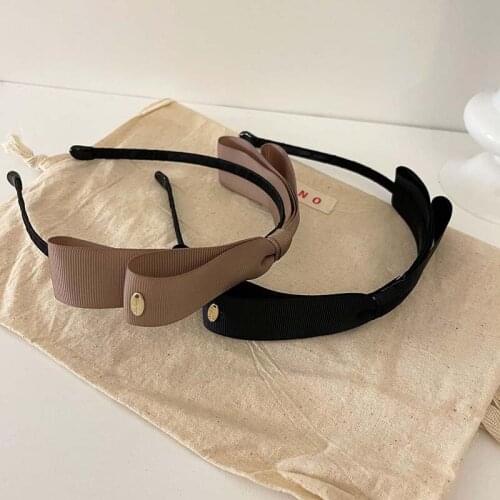 2021 Fashion Black Bow bezel Headband For Women Girls Vintage Bow Hair Bands wide Hairband Hair Accessories резинки для волос
