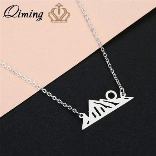 QIMING 2020 Top Mountain Women Men Necklace Dropship Silver Gold Calling Hiking Outdoor Travel Jewelry