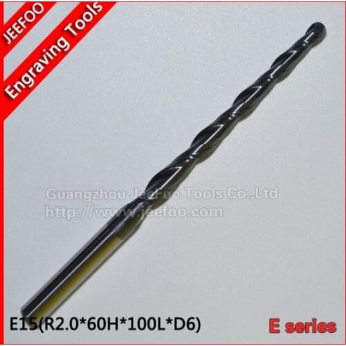 R2.0*60H*D6*100L*2F Tapered Ball Nose End Mills / taper and cone endmills E Series
