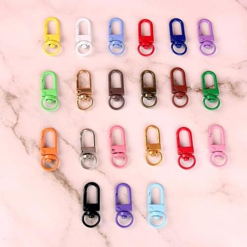 Paint color dog buckle zinc alloy key chain shrimp buckle 8 figure buckle spray paint small door buckle pendant keychains