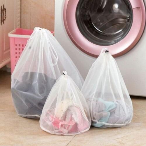 Mesh Clothing Washing Bags Drawstring Laundry Bag Travel Underwear Laundry Basket Dryer Washing Machine Protect Bra Socks