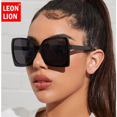 LeonLion Oversized Gradient Sunglasses Women Square Sun Glasses Women/Men Luxury Eyeglasses Women Vintage Oculos De Sol Feminino
