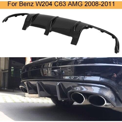 Carbon Fiber Car Rear Bumper Diffuser Lip Spoiler for Mercedes Benz W204 C63 AMG 2008 - 2011 Car Rear Diffuser Lip Spoiler FRP