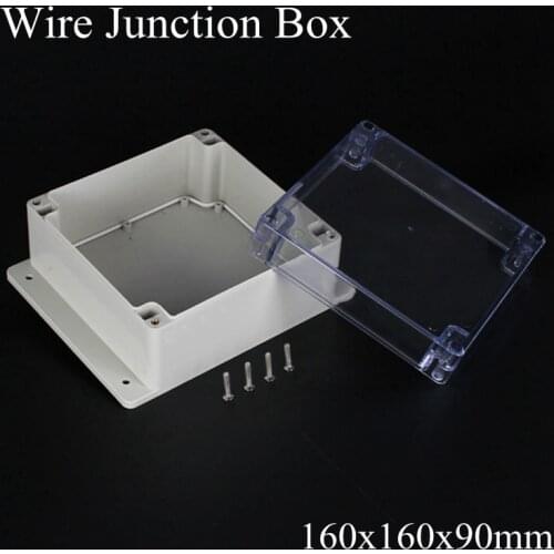 160x160x90mm ABS IP65 Waterproof Plastic Wire Junction Box With Mounted Distribution Clear Enclosure Transparent Project Case