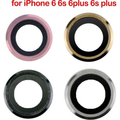 Rear Back Camera Glass Lens Ring Cover For iPhone 6 6s 6plus 6s plus with frame Back Camera Glass Lens Replacement Parts